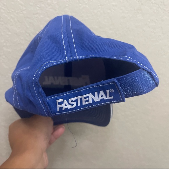 Blue Fastenal promotional hat full 6 panel with adjustable Velcro back strap - Picture 4 of 5